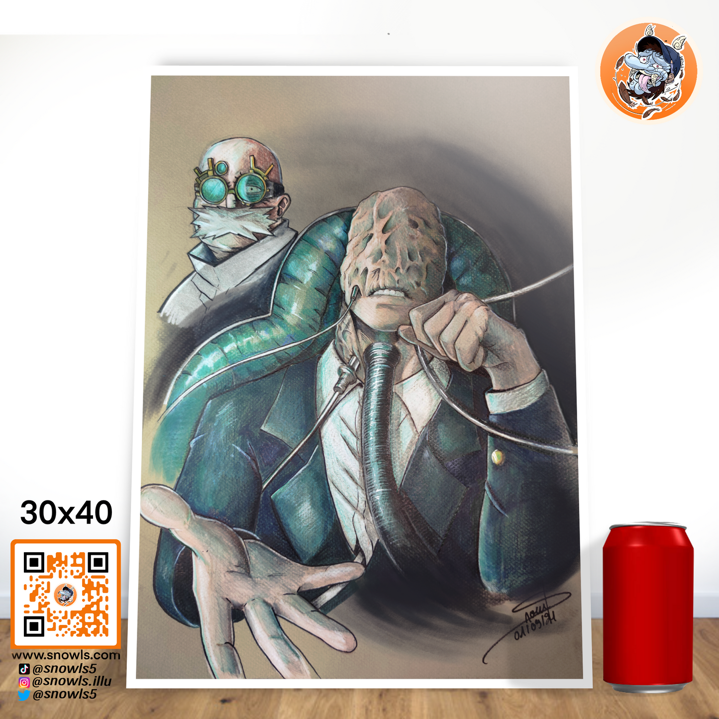 All for one et le docteur - My hero academia - Print