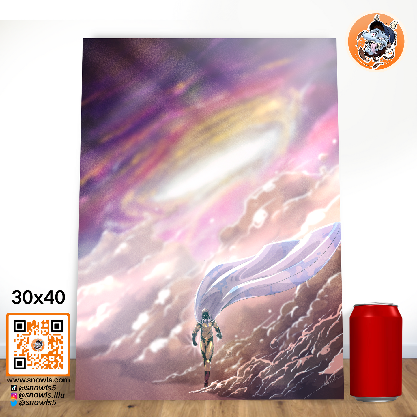 Saitama en route pour venger Genos - Print