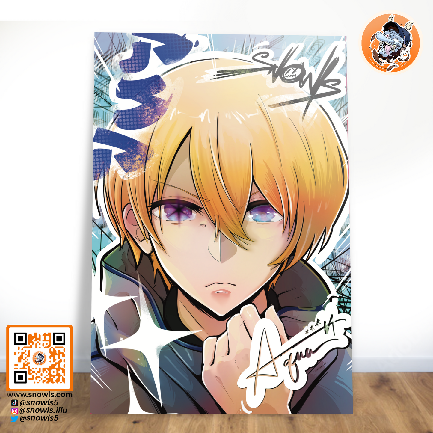 Snowls-Grafik - OSHI NO KO - AQUAMARINE ( AQUA ) HOSHINO - PRINT