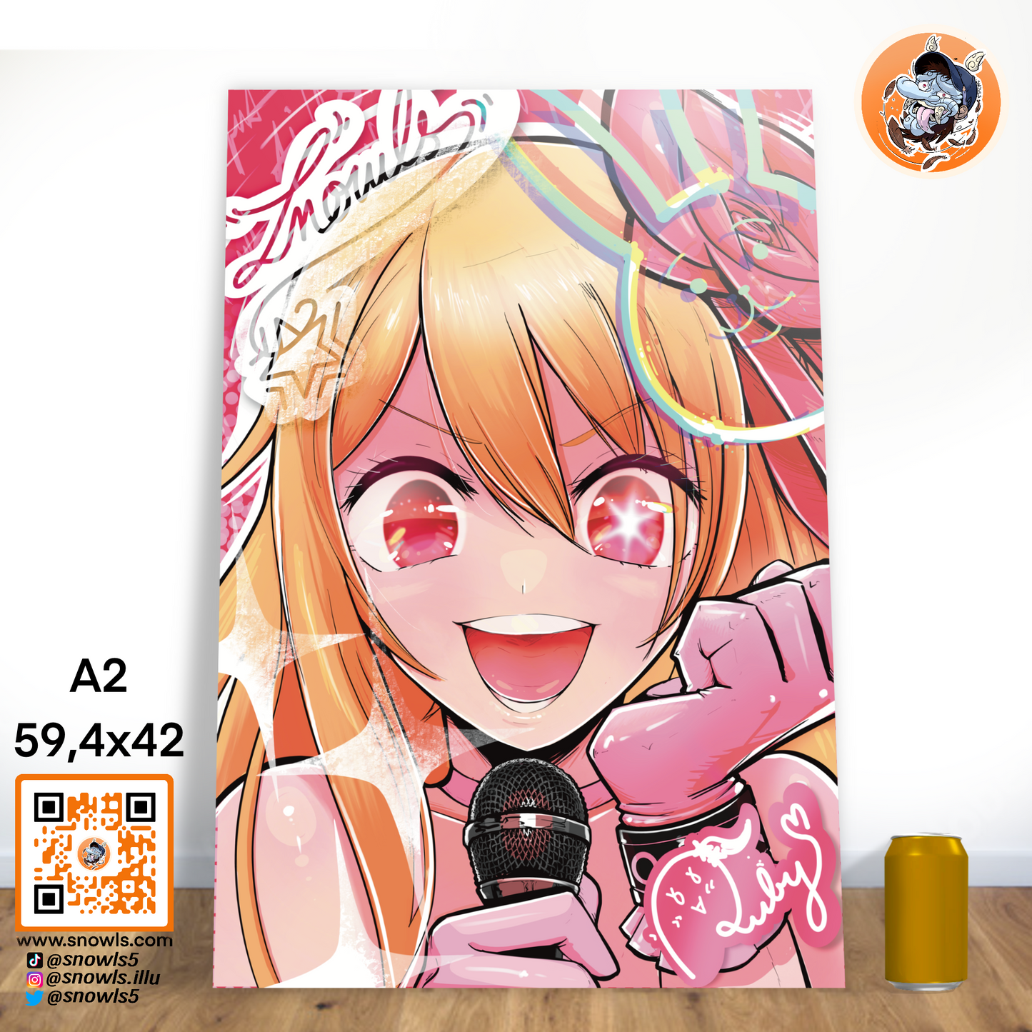 Snowls-Grafik - OSHI NO KO - RUBY HOSHINO - PRINT
