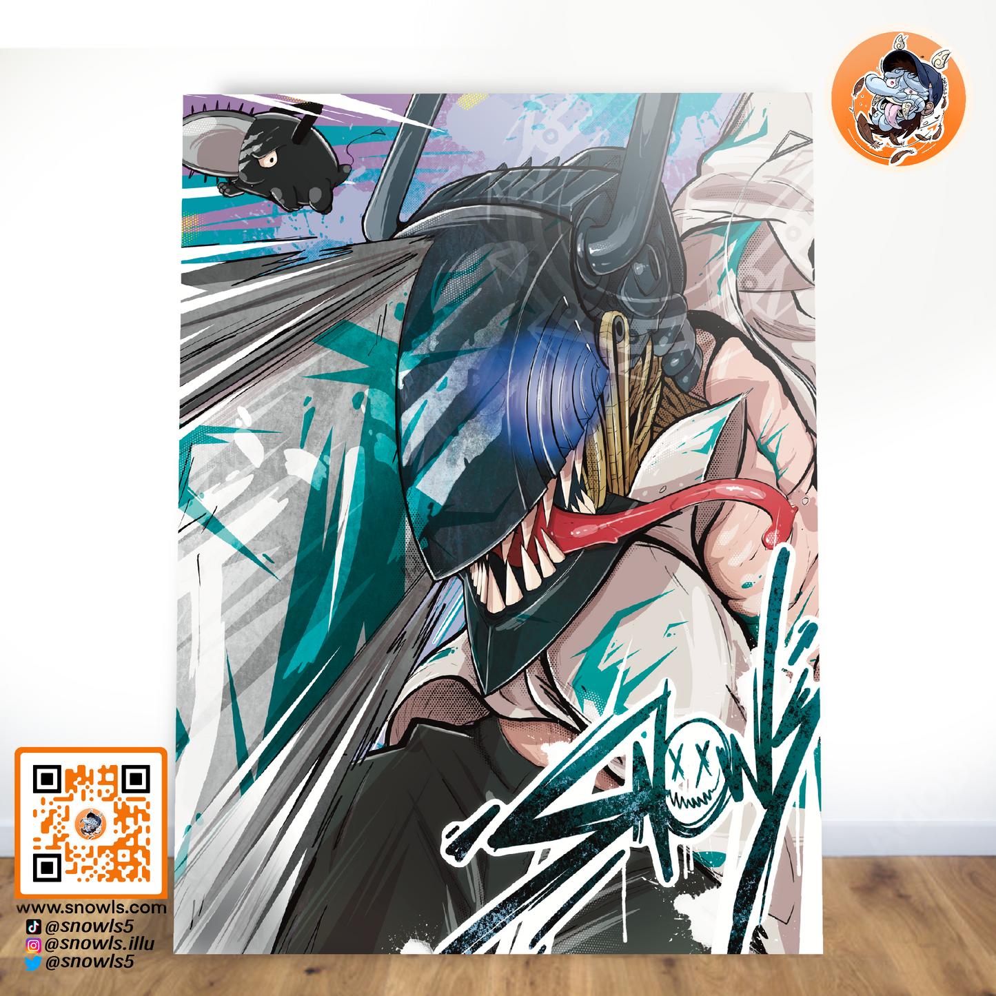 Snowls-Grafik - CHAINSAW MAN - BLACK DENJI - PRINT
