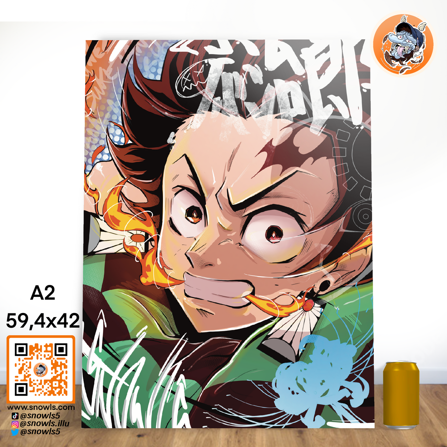 Snowls-Grafik - Demon Slayer - Tanjiro - PRINT