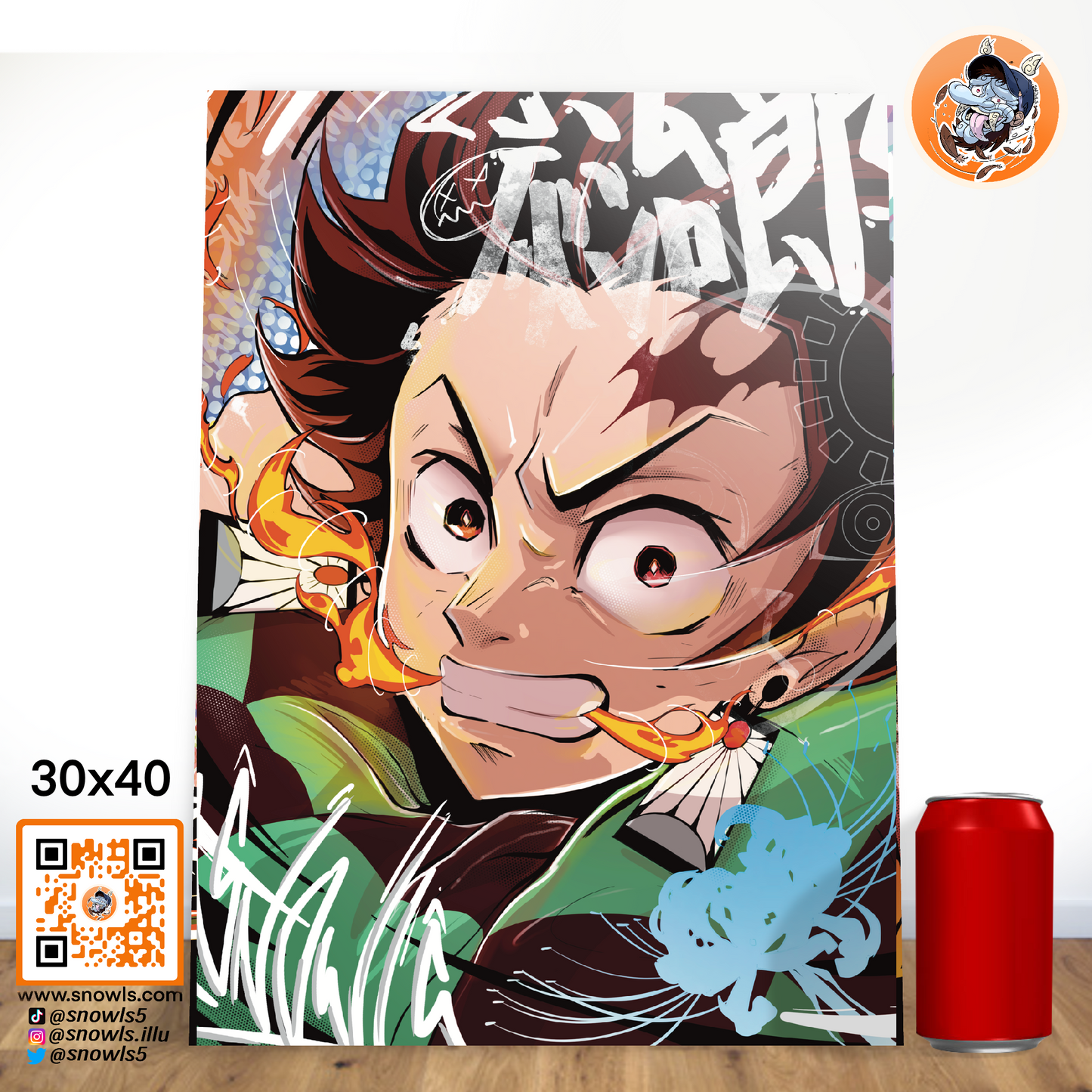 Snowls-Grafik - Demon Slayer - Tanjiro - PRINT